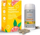 Vegāns C vitamīna piedevas – VIT C + Citrus Bioflavonoids – Vitamīni un veselības bagātinātāji – Dienas piedevas (60 kapsulas) – C vitamīna 500 mg kapsulas – Antioksidanti Papildinājums