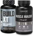 Jacked Factory Build-XT Daily Muskuļu celtnieks un veiktspējas uzlabotājs (60 kapsulas) & Essentials Muskuļu veidošanas papildinājums stiprumam un izaugsmei (30 kapsulas)