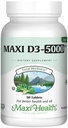 Maxi Veselība D3 vitamīns 5000 SV (125 μg) - Augsta D vitamīna deva 5000 SV - Veseli kauli, zobi, imūnā balstviela - Košera tīrs, augstas aktivitātes Vit D3 (90 tabletes)