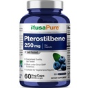 NusaPure Pterostilbene 250mg uz Veggie Caps, 60 grāvis (Ne-GMO, Vegan)