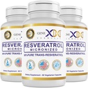 Genex formulas 98% Pure Trans-Resveratrol ar BioPerine® absorbcijai (3 iepakojumi) Mikronizētas, laboratorijā pārbaudītas, pilnībā stabilizētas Resveratrol 600 mg - 180X Trans-Resveratrol Kapsulas veselīgai novecošanai