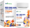 Red Vine Leaf ekstrakts 1700mg & Horse Kastaņa ekstrakta piedevas, atbalsta vein, ādas veselību, cirkulācija kājām(1Pack)