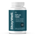 Infla-1500 All-Natural Relief supplement Extract Blend with Turmeric, White Willow Bark, Ashwagandha, Ginger, Boswellia, Bromelain, Omega-3 un Magnija-60ct