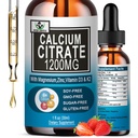 Kalcija citrāta papildinājums, 1200mg Kalcijs ar vitamīnu D3 pilieni kaulu, zobu, koka, kardiovaskulārā veselība, augsta Absorbcija Šķidrais kalcija magnija citrāts 400mg Plus Cinka vitamīns K2,Vegan,30 Kalpo