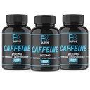 FXSUPPS Kofeīns 200mg tabletes (3-iepakojums, 600 kapsulas) – Ātri darbojas enerģijas atbalsta papildinājums vīriešiem un sievietēm         ) Atbalsta Focus, trauksmes un vielmaiņas funkcija Protams