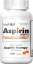 HealthA2Z Aspirīns 325mg  - 300 Grāfistes - Oranžas drošības tabletes -- Enteric Aspirīns - Pain Relief -- Samazināt locītavu sāpes -- Krampji -- Galvassāpes