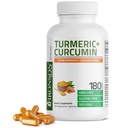 Bronson Turmeric Curcumin Extra Strength - Antioksidants, locītavu un gremošanas papildterapija ar BioPerine, ne-GMO, 180 Veģetārās kapsulas