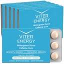 Caffeinated Gum 60mg Kofeīns, B Vitamīni, Guarana, bez cukura. (Ziemaszaļie, 12 gab., 6 iepakojumi)