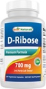 D-Ribose 700mg 180 Vcaps - dabas ATP enerģijas ražošana - ražots ASV balstīta GMP Certified Facility un trešās puses pārbaudīta tīrību. Garantēts!