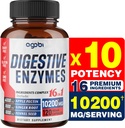 agobi 10200 Mg Gremošanas enzīmi ar prebiotiku pret gremošanas, imūnās un ķermeņa atbalsts - 16in1 ar Apple Pectin, ingvera saknes, prebiotikas sistēma un vairāk - 120 kapsulas 2 mēnešiem