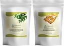 Neem Leaf pulveris un Ambehaldi Turmeric pulveris 16 Oz iepakojums ar 2 Combo
