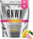 Extra Mile Caffeine bezmaksas pirms treniņa pulveris, 6g L-citrulīns, bez cukura, bez stimula, ar DynamineTM un TeaCrine® izturības un fokusa, 21 Pasniedzējs (Rozā lemonāde)