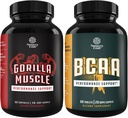 Bundle Extra Strength Test Booster for Men and branch Chain Amino acids supplement - - Dabas enerģijas papildinājums vīriešiem ar Horny Kazas nezāļu - Post Workout Muskuļu atgūšanas un muskuļu augšanas Supor