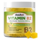 Vitamīni B2 Gumijas ar magniju- Riboflavīnu 400 mg migrēnas atvieglošanai un atvieglošanai, B2 vitamīniem Gumijas pieaugušajiem un bērniem, vegan, 60 košļājamām