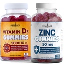 JAUNS AGE Imūnā aizsardzība Combo - 2 iepakojums - D3 vitamīns Gumies 5000 SV 125mcg un augstas iedarbības cinka gumijas, imūnā revakcinācija 120 grāvis