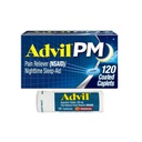Advil PM sāpes Reliver un nakts miega palīglīdzeklis, Ibuprofēns sāpju remdēšanai un difenhidramīna citrāts miega palīglīdzeklim - 120 apvalki un sāpes relivera un drudža reduktors, 10 tabletes