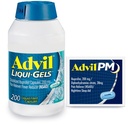 Advil Liqui-Gels sāpes Reliver un drudzis Samazinātājs, sāpes Medicīna pieaugušajiem ar Ibuprofēnu 200 mg galvassāpes, muguras sāpes, menstruālas sāpes un locītavu sāpes Reliefs - 200 kapsulas, Advil PM Ibuprofēns - 2 Ct