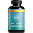 Primal Ražas Stress Relief papildinājums sievietēm un vīriešiem Pure Ashwagandha Saknes ekstrakts, L-Teanīna papildinājumi, 30 kapsulas