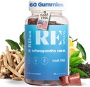 Ashwagandha & Vitamīna D Gumies - Uztura bagātinātāji - KSM 66 Ashwagandha par nomierināšanos Atbalsts 300mg - L-teanīna citrona Balm -- Dabīgs augu ne-GMO bez glikoze Želatīns bez 1 iepakojums