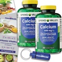 Izvēle Bundle Spring Valley Calcium Plus D vitamīna tabletes 600 mg 250 Ct 2 pk (500 Kopā) + “Vitamīnu Vitality” Guide & Pill Konteiners (4 Vienības)!