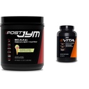 Post JYM Active Matrix Pēc treniņa ar BCAAs, Glutamine & More Varavīksnes Sherbert Flavor + Vita JYM Sportista multivitamīni ar vairāk nekā 25 galvenajām sastāvdaļām 60 tabletes