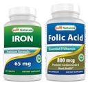 Dzelzs 65 mg un folijskābe 800 mcg