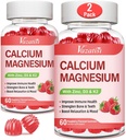 Kalcija magnija Cinka Gumijas ar vitamīnu D3 & K2, Augsta Absorbcija Magnija Glicināt Kāliju Imūns un kalm Mood, Aveņu Flavor 120 Gumijas