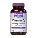 Bluebonnet Nutrition D3 vitamīns 5000 SV Softgeli, līdzekļi muskuļu un skeleta augšanā, holekalciferols no zivju eļļas, neĢMO, bez glutēna, bez sojas, bez piena, dzeltens, 250 softgeli