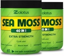 Zolotus (2 iepakojumi 60 kapsulas Sea Moss Papildinājums 40 in 1, ar Turmeric Curcumin, Ashwagandha Root, Bladderwrack imūnās sistēmas, ķermeņa līdzsvaru un sirds veselību