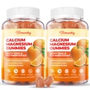 Kalcija magnija cinka Gumijas ar vitamīnu D3 & K2 - Augsta Absorbcija Magnijs Glicerīns 400mg - Bezcukura kalcija papildinājums - Atbalsts nervu muskuļu Mood & Immunity - pieaugušajiem Vīriešiem Sievietes Bērni