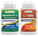 B12 6000 μg un C vitamīns 1000 mg