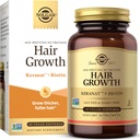 Solgar Matu augšanas papildinājums biezākai Fuller Hair ar Keranat Oil, Biotin, Cinka un vara, matu veselības papildinājums, vecuma novēršana Uzturs vīriešiem un sievietēm, 30 Kalpo