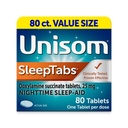 Unisom SleepTabs, nakts miega zāles, doksilamīna sukcināts, 80 tabletes