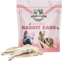 Benji & Louie Gaisā žāvētas veselas trušu auss ar kažokādu - dabas veselīgu suns ārstē vai suņu košļājamās rotaļlietas, viena ingredients, 1,5 oz, 4 līdz 6 grāf
