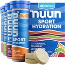 Nuun Sport Elektrolītu tabletes ar magniju, kalciju, kāliju, hlorīdu un nātriju, bez glutēna un vegānu, jauktiem uzlējumiem, 4 iepakojumi (40 Servisi kopā)