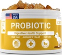 Probiotikas suņiem - Atbalsts Gut & Gremošanas Veselība, Imūnās Support - Visas Nautrāl Prebiotikas, Fiber, Fermenti Gut Flora - Caureja & Bowel Support - Bacon Flavor, 120 Chews, ar Lollitin
