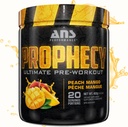 ANS Performance Prophecy Pre Workout Powder (20 Servējumi, 14.5 oz) – Gluten bezmaksas Pre-Workout Formula - Enerģija un spēks - Cukura bez-pakāpe Power & Workout Volum (Peach Mango)