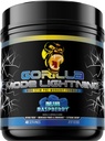 Gorilla Režīms Zibens Pre-Workout - Extreme Energy · Laser Focus · Jaudīgi sūkņi · Peak Veiktspēja - 550mg Kofeīns, 13500mg L-tirozīns, Alfa-GPC- 808g (Zils aveņu)