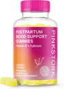 Pink Stārķis pēcdzemdību Mood Support Vitamīns D Gumies - Dabas Hormonu Līdzsvars sievietēm ar pēcdzemdību vitamīnu D3 un kalcija - Pēcdzemdību Essentials zīdīšanas - 60 Lemon Drop Gumies