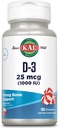 KAL D3 vitamīns 1000 SV 25 μg, D vitamīns Košļājamās vielas, kalcija absorbcija, kaulu veselība un imūnā atbalsta papildinājums, dabīgs piparmētru aromatizētājs, saldināts ar ksilitolu, 100 servojumi, 100 košļājamās rotaļlietas