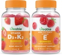 Dzīvotspējīgs vitamīns D3 + vitamīns K2 + vitamīns E, Gumijas Bundle - Great Tasting, Vitamīnu Papildinājums, Bez lipekļa, bez ĢMO, bez košļājamām gumija