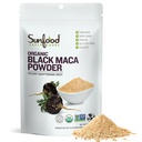 Sunfoods Superfoods Organic Black Maca pulveris - melns Maca saknes pulveris, melna Maca saknes vīriešiem un sievietēm, Peru, Raw, Vegan, Premium Black Maca pulveris - 4 oz Bag