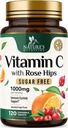 C vitamīns Košļājamais 1000mg - Papildus spēks Antioksidanti jaudīgu imūno Support w / Vitamīns C & Rose HIPS - Spēcīgs uztura bagātinātājs VIT C Košļājamie dzērieni Papildinājums, Dabīgs apelsīnu Flavor, Vegan, Non-GMO - 120 tabletes
