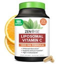 Zenwise Veselība Pastiprināta Absorbcija Liposomālie C vitamīns Papildinājums - 1500mg Liposomālie VIT C Imūnsupport, Antioxidant & Natural Energy Boost - Organic & Gluten Free - Neuzliesmojošas, 180 kapsulas