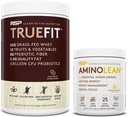 RSP NUTRITION Vegan AminoLean Pre Workout Energy (Pineapple Coconut 25 Servings) ar TrueFit proteīna pulveri (šokolāde 2 LB)