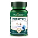 Tīrība Produkti Atmiņa500 Bacopa monniera/Brahmi Elite Nootropic Complex - atbalsta maksimālo kognitīvo veiktspēju*, palielinātu mācīšanās ātrumu* un veselīgu atmiņu un atgādinājumu* - 30 Veģetāru Caps