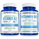 D3 vitamīns 4000 SV un K2 vitamīns MK7 100 μg Papildinājumi