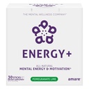 Enerģija+ augu balstītas garīgās enerģijas un motivācijas dzēriens, Pomegrate Laima, 30 Sticks