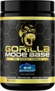 Gorilla Mind bāzes pirms treniņa - Paaugstina slāpekļa oksīda Intensīvi Fokuss & Drive Izturība Power - L-Citrulīns, L-Tirozīns, Betaīns, Alfa-GPC, Kofeīns, Huperzine A - 360 Grams (Zilais aveņu)