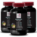 Ogu ieguvumi - RESVERATROL COMLEX - Dienas Antioksidanti, Acai Ogu stiprums, Plūškoka Boost, Vīnogu ādas Boost, Granātābolu enerģija, Goji Berry Power, Hydration Factor 3 pudeles 180 kapsulas